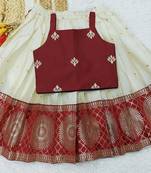 Baby Girls South Indian Pattu Pavadai Lehenga Choli set For kids
