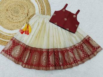 Baby Girls South Indian Pattu Pavadai Lehenga Choli set For kids 2