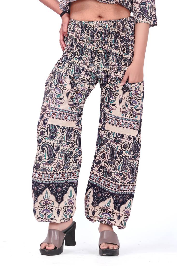 Black Color Cotton Harem Top Set