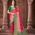 Pink zari woven pashmina silk blend designer green border heavy saree with fancy blouse
