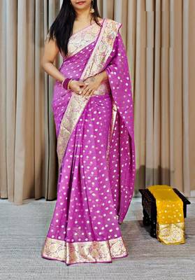 Pink Color Viscose Georgette Saree 1