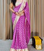 Pink Color Viscose Georgette Saree