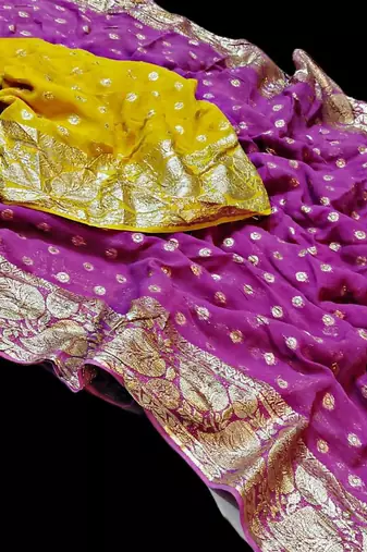 Pink Color Viscose Georgette Saree