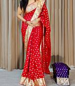 Red Color Viscose Georgette Saree