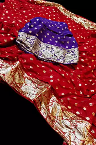 Red Color Viscose Georgette Saree