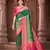 Green zari woven pashmina silk blend designer pink border heavy saree with fancy blouse