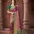 Purple zari woven pashmina silk blend designer green border heavy saree with fancy blouse