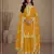 Yellow silk semi stitched wedding palazzo suits