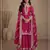 Fuscia pink silk semi stitched wedding palazzo suits