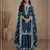 Teal silk semi stitched wedding palazzo suits
