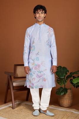 Arruga cotton linen floral printed kurta pyjama 1