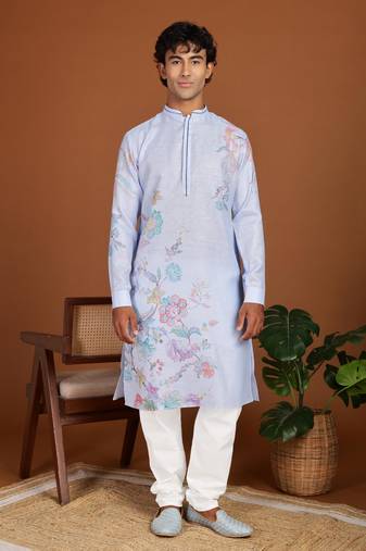Arruga cotton linen floral printed kurta pyjama