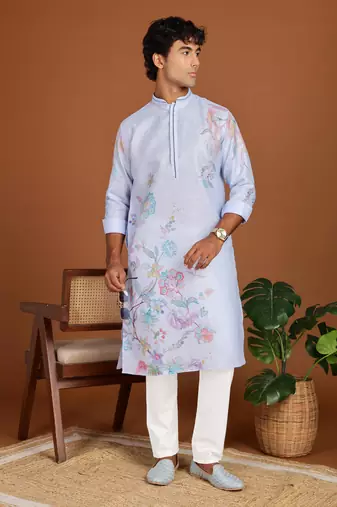 Arruga cotton linen floral printed kurta pyjama
