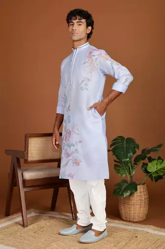 Arruga cotton linen floral printed kurta pyjama