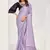 Lavender crape satin silk zardosi with hand work saree