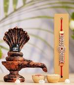 Premium Combo Of Rakhi for Bhaiya And Bhabhi With Shiva/Shivlingam idol