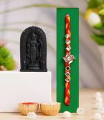 Combo Of Single Rakhi For Brother And Bhabhi With Ram lalla Idol Statue