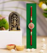 Premium Pack of 1 Rakhi for Brother and Bhabhi with Ram lalla Idol Statue