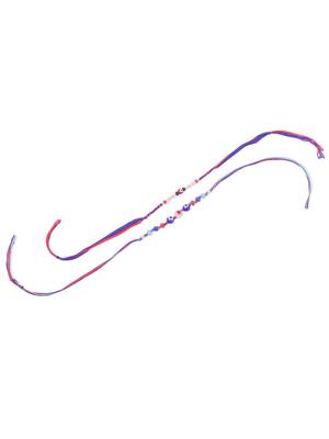   multicolor evil eye artificial beads thread rakhi with roli chawal chandan & mishri 3