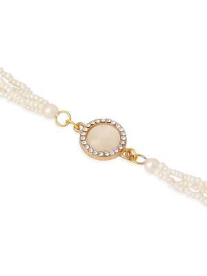  set of 2 white pearls & artificial beads bhaiya bhabhi rakhi with roli chawal chandan & mishri 5