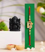 Pack of 1 BHAI Rakhi for Brother and Bhabhi with Ganesha Idol Statue