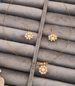Pearl flower necklace and earrings set, gold-plated jewellery, floral design for her