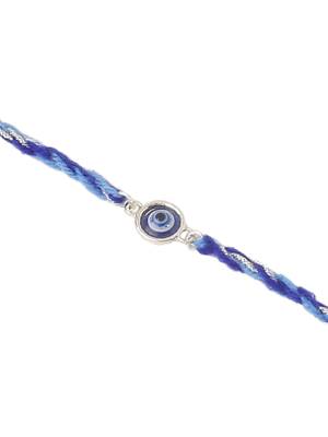  set of 2 blue evil eye bhaiya bhabhi rakhi with roli chawal chandan & mishri 5