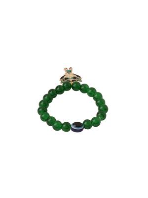kids cartoon design green artificial beads thread rakhi with roli chawal chandan & mishri 5