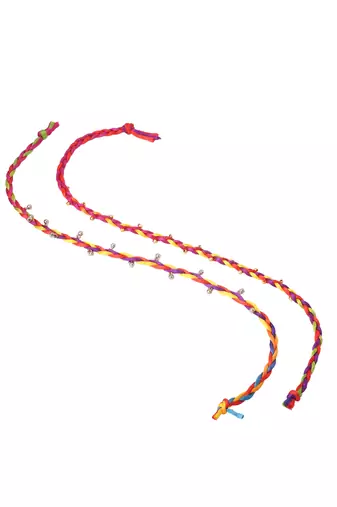   multicolor artificial beads thread rakhi with roli chawal chandan & mishri