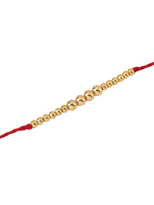 set of 2 red religious thread rakhi with roli chawal chandan & mishri 4