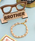 women gold toned artificial beads wraparound rakhi, combo for rakshabandhan