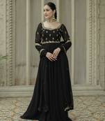 Black embroidered anarkali set