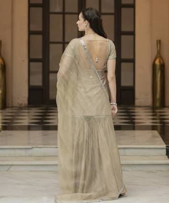 Brown embroidered sharara set 3