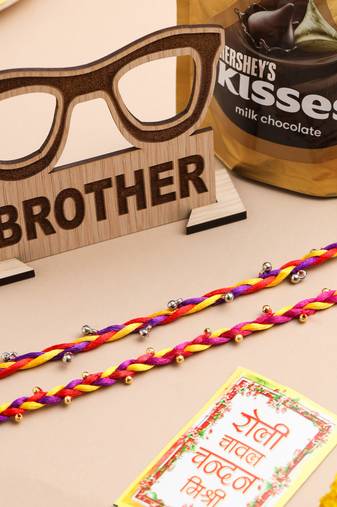 men multicolor artificial beads thread rakhi, combo for rakshabandhan
