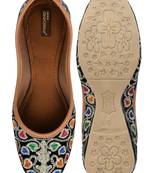 Black multicolor floral flats