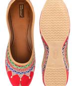 Embroidered red zari flats