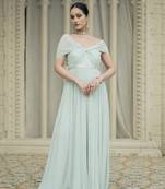 Ice bue embroidered dress