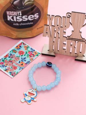 kids cartoon design sky blue artificial beads thread rakhi, combo for rakshabandhan 1