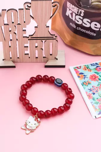 kids cartoon design maroon artificial beads thread rakhi, combo for rakshabandhan