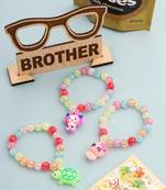 kids set of 3 cartoon design artificial beads thread rakhi, combo for rakshabandhan