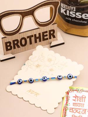 men's blue evil eye thread rakhi, combo for rakshabandhan 1