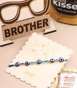 men's blue evil eye thread rakhi, combo for rakshabandhan