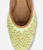 Sea green zigzag flats