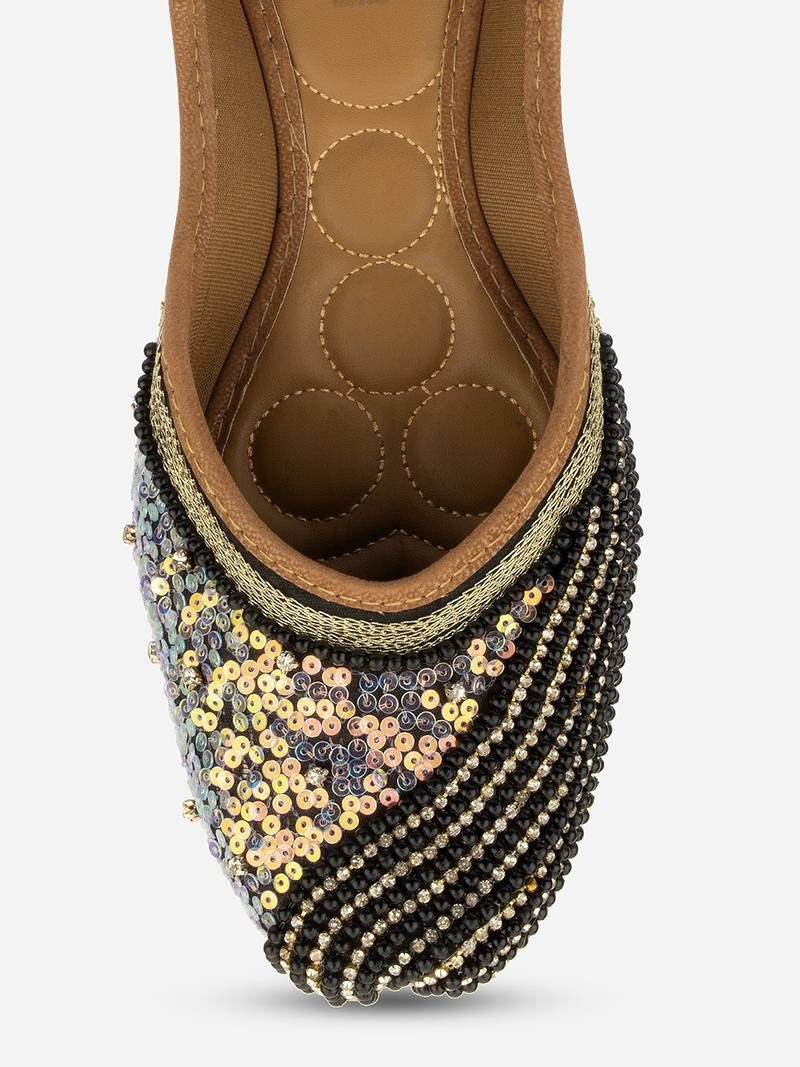 Black pearl shine flats