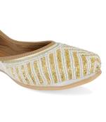 Sleek pearl off white flats