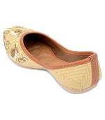 Gold dabka embroidered flats