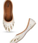 Off white dabka   flats