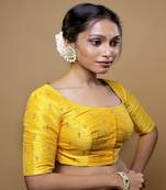 Yellow Dupion Silk Designer Blouse