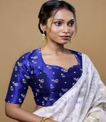 Royal Blue Dupion Silk Designer Blouse