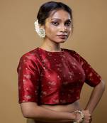 Maroon Dupion Silk Designer Blouse